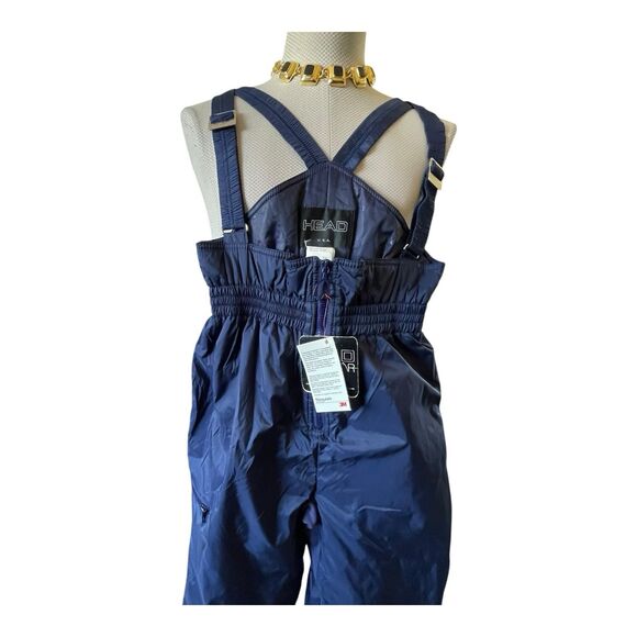 Vintage Womens Zipper Bib Pants Size 12 Ski Snowboard Blue Insulated Adjustable - Picture 2 of 12
